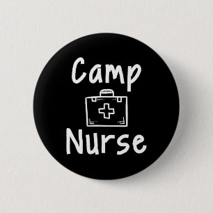 Camp Nurse First Aid Kit Silhouette Art 6 Cm Round Badge