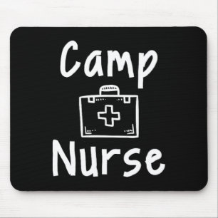 Camp Nurse First Aid Kit Silhouette Art  Mouse Pad