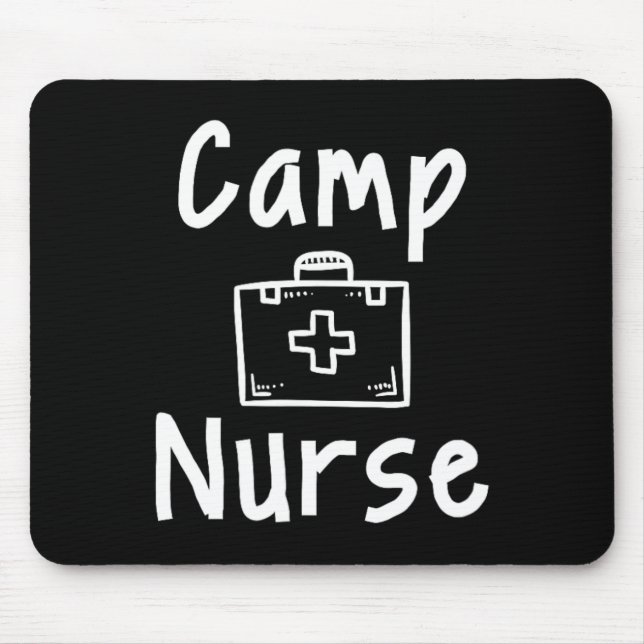 Camp Nurse First Aid Kit Silhouette Art  Mouse Pad (Front)