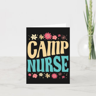 Camp Nurse Floral Outfit Summer Camping Registered Card