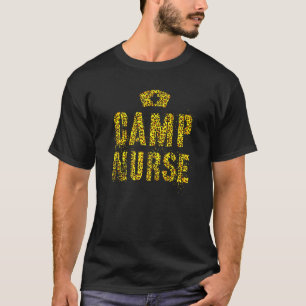 Camp Nurse Leopard Print Nursing Student Camping M T-Shirt