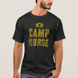 Camp Nurse Leopard Print Nursing Student Camping M T-Shirt