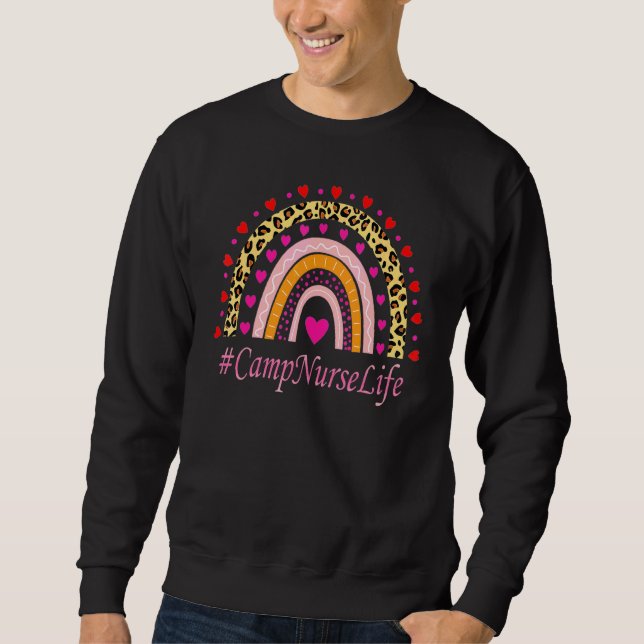 Camp Nurse Leopard Rainbow Nurse's Week Sweatshirt (Front)