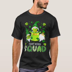 Camp Nurse Squad Nursing St Patrick Day Gnomes Iri T-Shirt