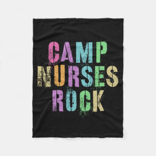 Camp Nurses Do Rock Funny Camping Medical Squad Me Fleece Blanket