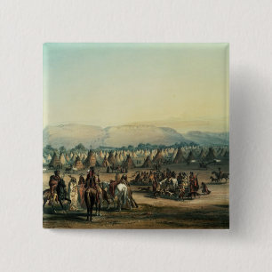 Camp of Piekann Indians 15 Cm Square Badge