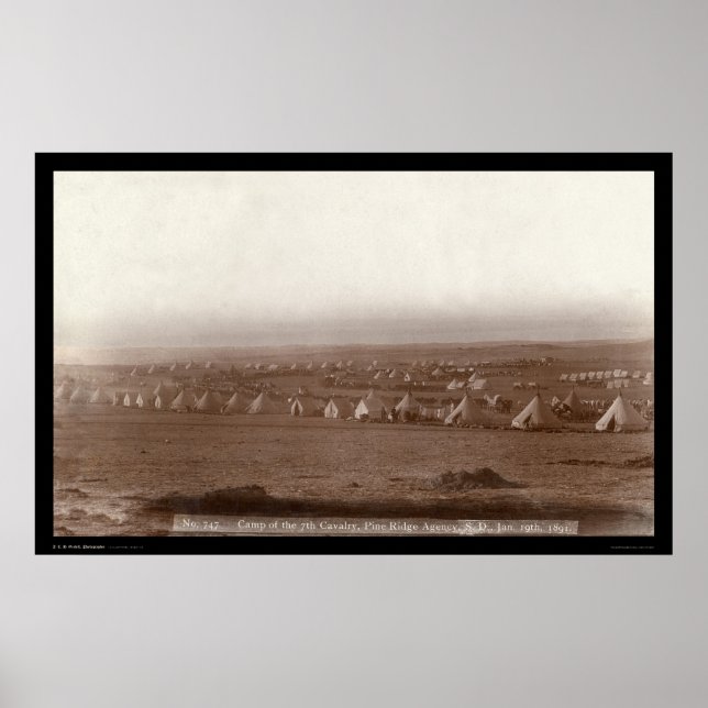 Camp of the 7th Cavalry at Pine Ridge SD 1891 Poster (Front)