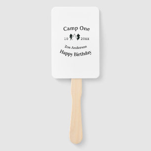 Camp one happy birthday name date campingadventure hand fan