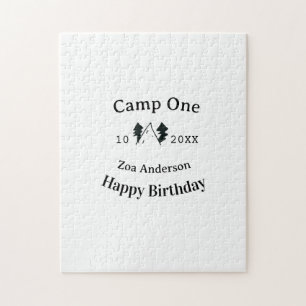Camp one happy birthday name date campingadventure jigsaw puzzle