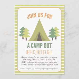 Camp Out. Birthday Invitation
