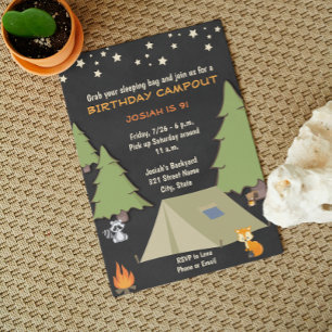 Camp Out Birthday Invitation