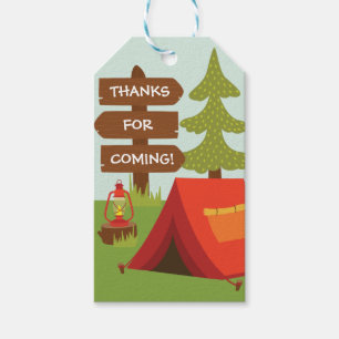 Camp Out Birthdy Party Favour Gift Tags