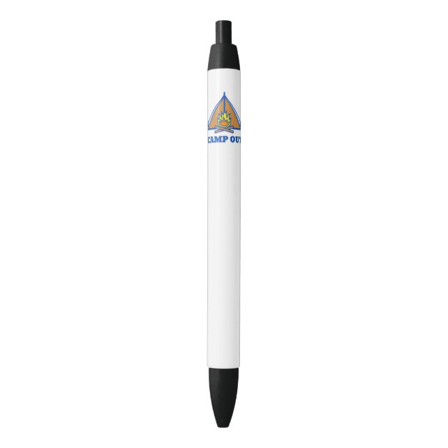 Camp out black ink pen (Front Vertical)