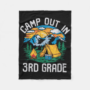 Camp Out In 3rd Grade Funny Camping Nature Back To Fleece Blanket