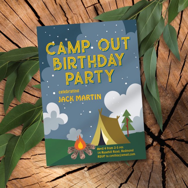 Camp Out Themed Birthday Invitation (Creator Uploaded)