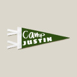 Camp Personalised Kids Pennant Flag<br><div class="desc">Hand-lettered Camp green pennant flag featuring your child's personalised name. Customise the name and the colour background using the Edit/Customise option.</div>