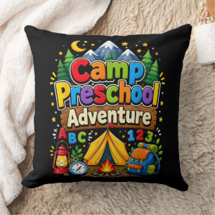 Camp Preschool Adventure Back to School First Day Cushion