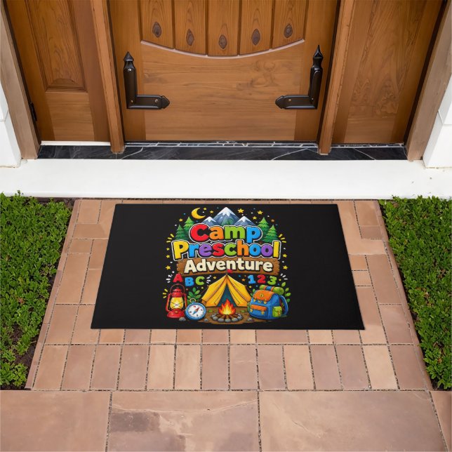 Camp Preschool Adventure Back to School First Day Doormat (Outdoor)