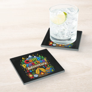 Camp Preschool Adventure Back to School First Day Glass Coaster