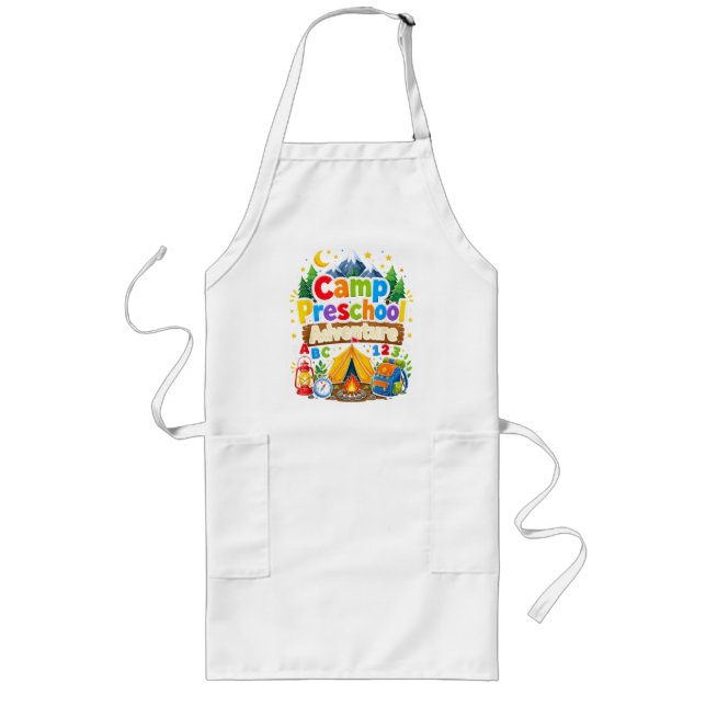 Camp Preschool Adventure Back to School First Day Long Apron (Front)