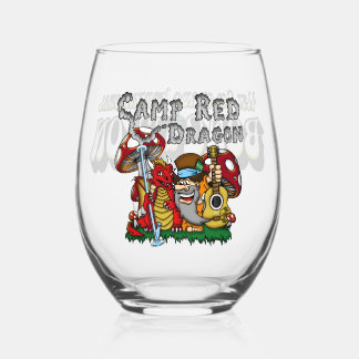 Camp Red Dragon 2025 B.A.T. Stemless Wine Glass