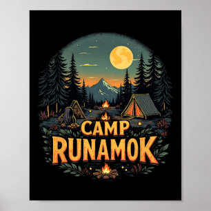 Camp Runamok Funny Camping Cabin Outdoor Adventure Poster