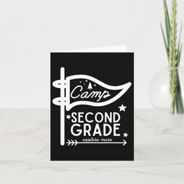 Camp Second Grade Camping Teacher 2nd Grade Back T Card (Front)