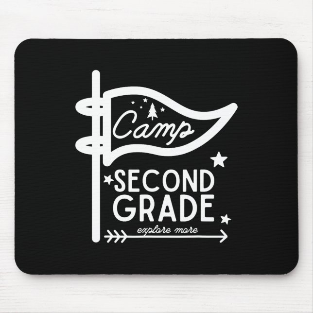 Camp Second Grade Camping Teacher 2nd Grade Back T Mouse Pad (Front)