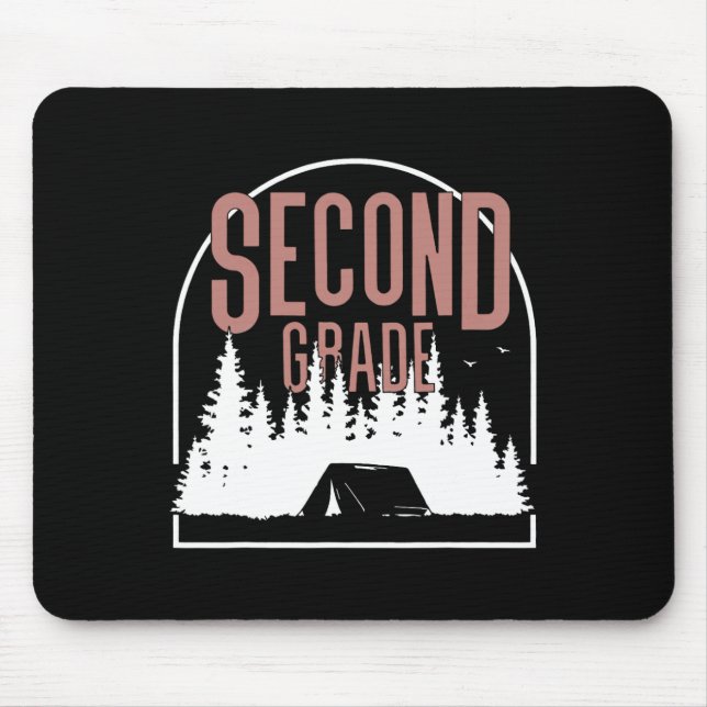 Camp Second Grade Camping Teacher 2nd Grade Back T Mouse Pad (Front)