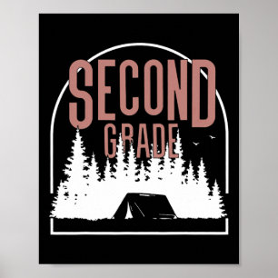Camp Second Grade Camping Teacher 2nd Grade Back T Poster