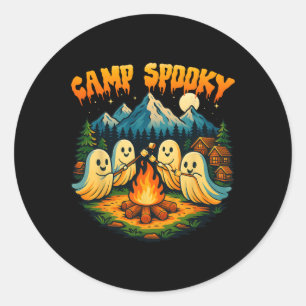 Camp Spooky Summerween Summer Halloween Cute Ghost Classic Round Sticker