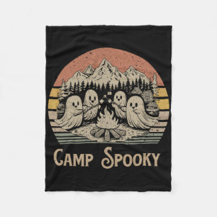 Camp Spooky Summerween Summer Halloween Cute Ghost Fleece Blanket