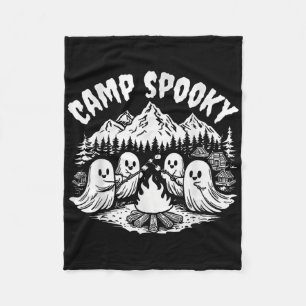 Camp Spooky Summerween Summer Halloween Cute Ghost Fleece Blanket