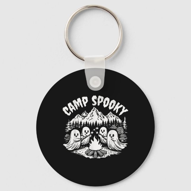 Camp Spooky Summerween Summer Halloween Cute Ghost Key Ring (Front)