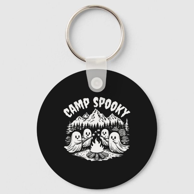 Camp Spooky Summerween Summer Halloween Cute Ghost Key Ring (Front)