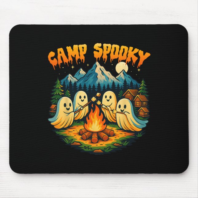 Camp Spooky Summerween Summer Halloween Cute Ghost Mouse Pad (Front)