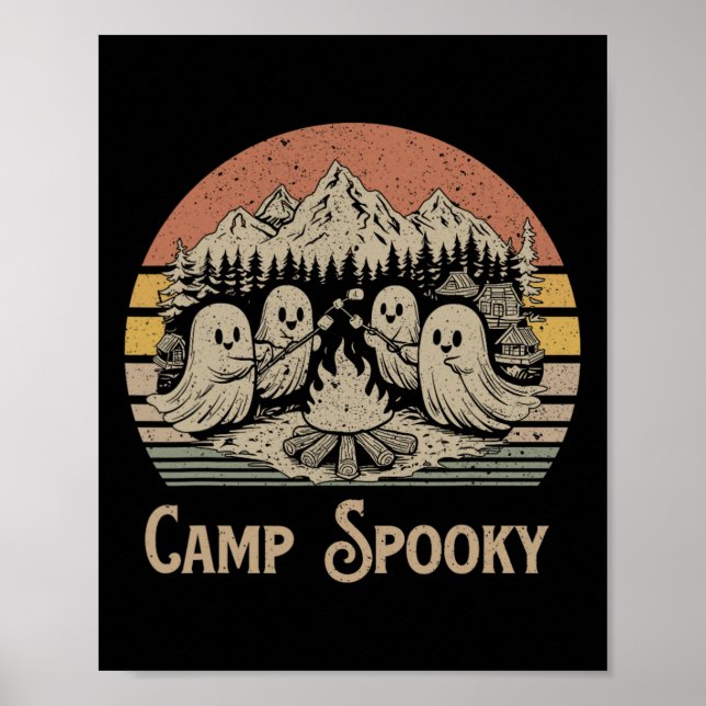 Camp Spooky Summerween Summer Halloween Cute Ghost Poster (Front)