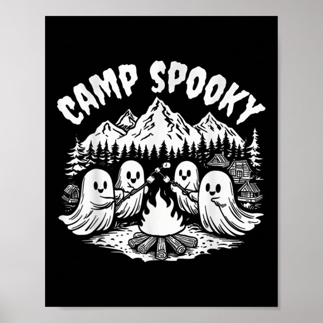 Camp Spooky Summerween Summer Halloween Cute Ghost Poster (Front)