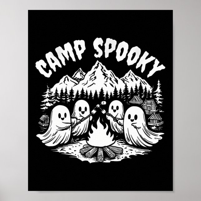 Camp Spooky Summerween Summer Halloween Cute Ghost Poster (Front)