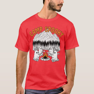 Camp Spooky Summerween Vibes Cute Ghost Retro Hall T-Shirt