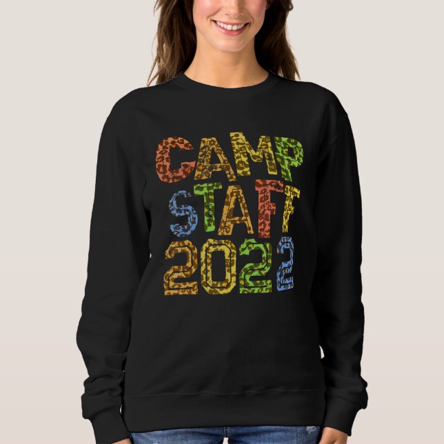 Camp Staff 2022 Leopard Print Host Summer Counselo Sweatshirt (Front)