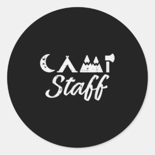 Camp Staff Camping Counsellor Camper Crew Men Wome Classic Round Sticker