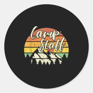 Camp Staff Outdoor Sunset Summer Camping Classic Round Sticker