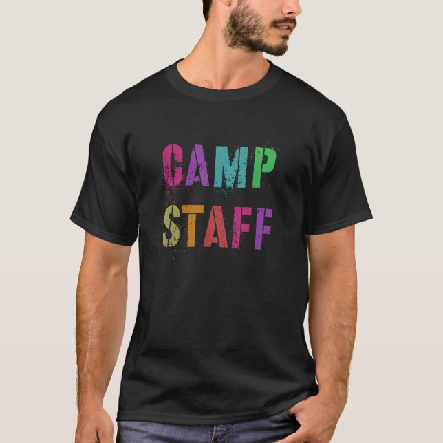 CAMP STAFF Summer Campground Host Crew Counsellor  T-Shirt (Front)