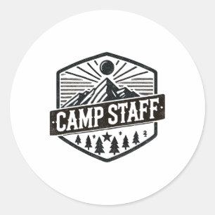 Camp Staff T Shirt Design For Summer Camp Team Spi Classic Round Sticker