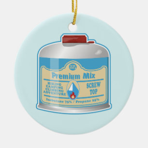 Camp stove fuel canistier propane isobutane ceramic ornament