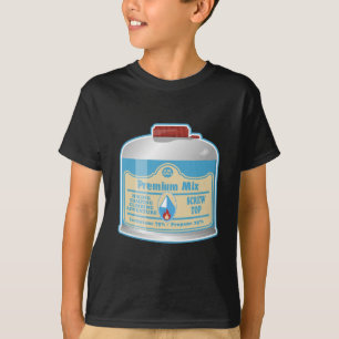 Camp stove fuel canistier propane isobutane T-Shirt