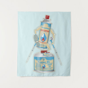 Camp stove gas canisters funny hiking tapestry