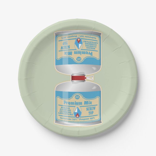Camp Stove gas canisters Propane Butane Paper Plate (Front)