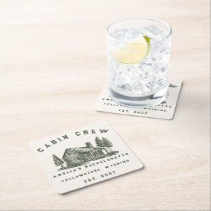 Camp Theme Camping Weekend Bachelorette Party Square Paper Coaster